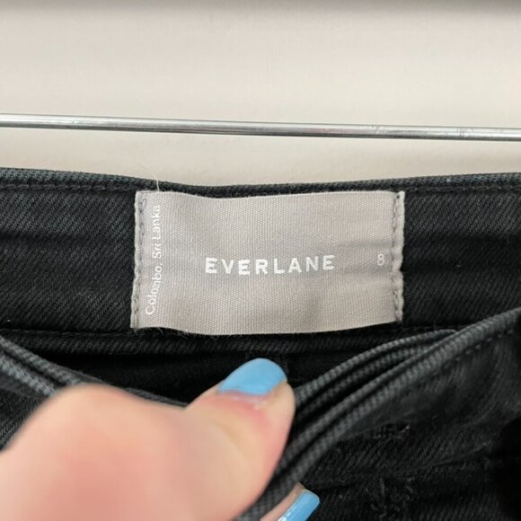 Everlane The Slim Leg Crop Cotton Pants in Black Size 8 - Picture 3 of 6
